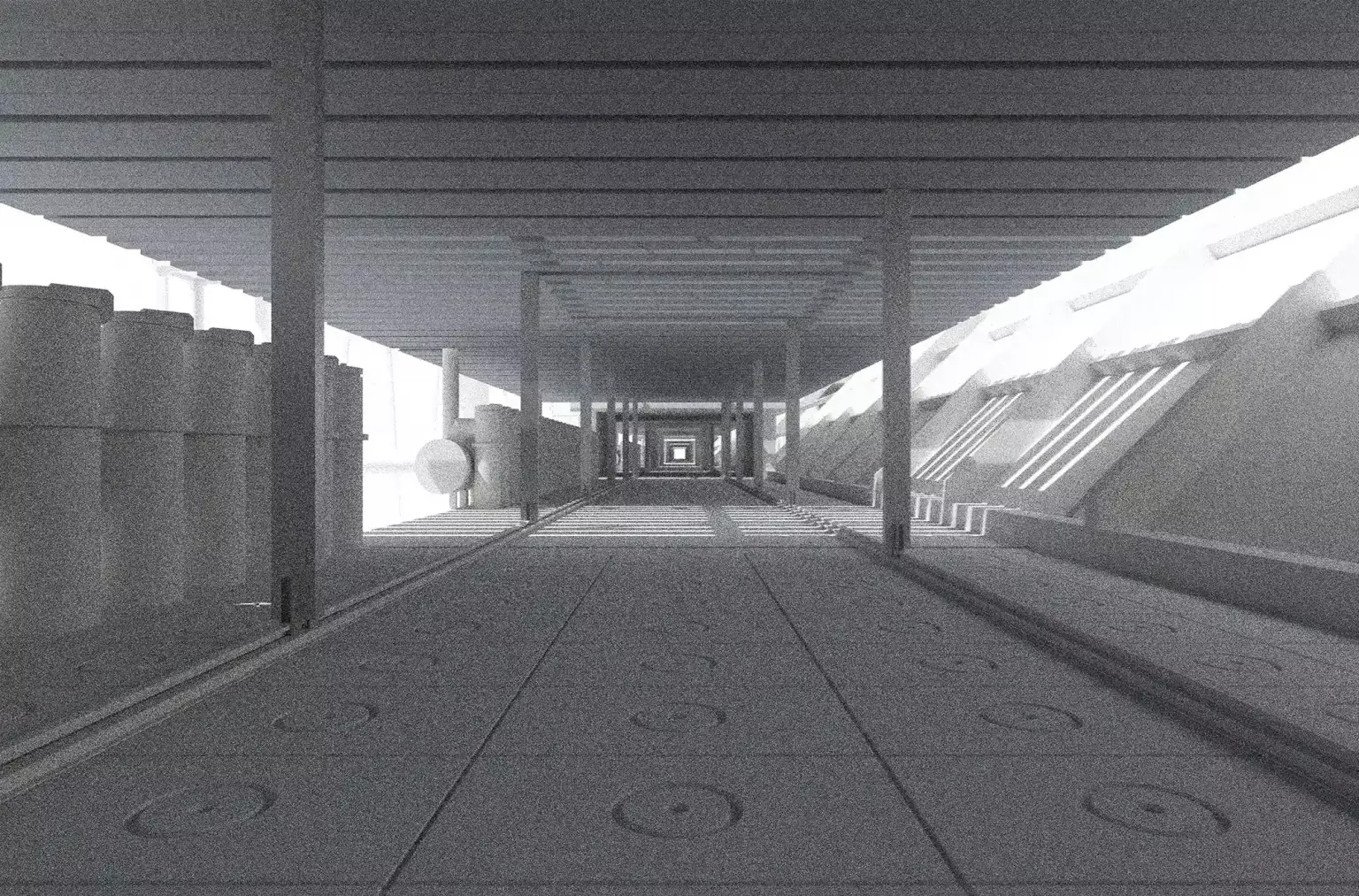 Weg auf der Ofendecke Ansicht Bereich zwischen Ofendecke und Dach